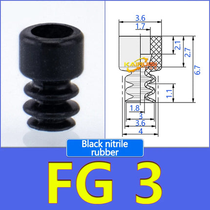5Pcs FG Series Corrugated vacuum suction cup Imported silicone and nitrile rubber materials FG-3/7/9/12/14