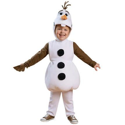 Children's Olaf Character Costume Toddler Fantasy Party Outfit New Year Christmas Performance Costume with Hat and Vest