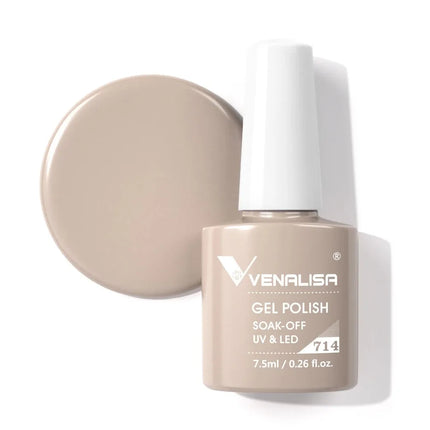 Venalisa 7.5ml Gel Nail Polish, White Cap, Glass Formula, No Wipe Top Coat, UV LED Soak-Off Glitter Color Nail Lacquer