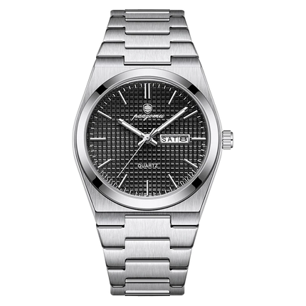 PAAZOMU Luxury Men Wristwatch Waterpro Of Luminous Date Week Watch For Man Stainless Steel Men's Watches Quartz Male Clock Sport