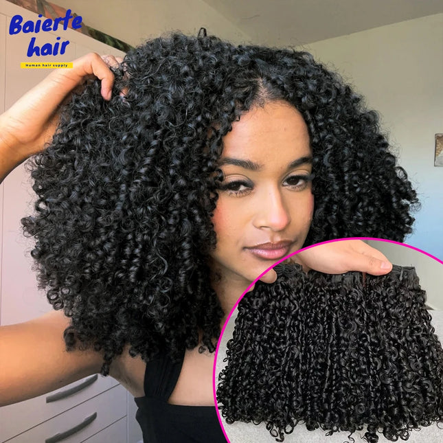 Malaysia 15A Small Pixie Curly Bouncy Hair Bundles Unprocessed Kinky Curly Human Hair Pixie Curls Weave Virgin Hair Extension Bundles Wefts Deep Afro Pixie Burmese Curly Virgin Raw Human Hair 3/4 Bundles Deal Brazilian Hair W
