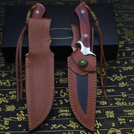 M390 steel outdoor knife, full Tang integrated steel, high hardness straight knife, portable, durable self-defense camping knife