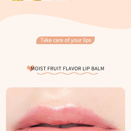 Fruit Moisturizing Hydrating Lip Balm Strawberry Peach Heart Shape Fade Lip Line Repair Lips Care Beauty and Skin Care Products