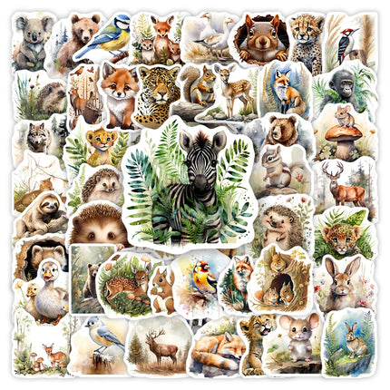 Aesthetics Forest Animal Stickers Art Gift Toys Waterproof Decal for Laptop Scrapbook Notebook Phone Luggage Bottles Decorative