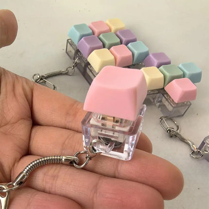 Press Keyboard Keychain Decompression Toy Macaron Axle tester Mechanical Keyboard Fidget Key Finger Toys For Adults Antistress