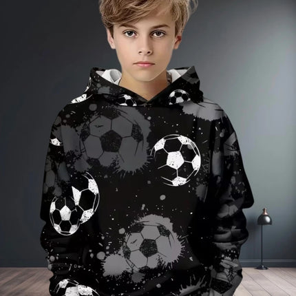 Kids Clothes Boys Hoodies Long Sleeve 3D Football Print Children Spring Fall Clothes Casual Outdoor Active Boys Clothing Tops