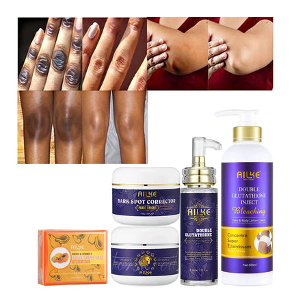 AILKE Glutathione 5-in-1 Women Skin Care Kit, With Body Lotion,  Serum, Dark Spot Removal Cream, Body Cream, Brightening Soap