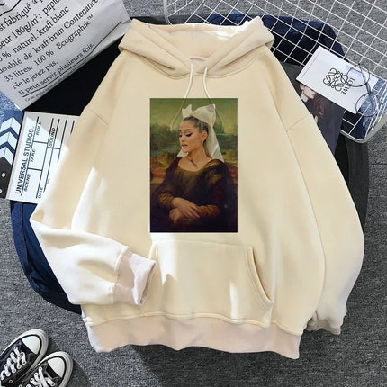 Ariana Grande Casual Drawstring Kangaroo Pocket Hoodies Sweatshirt Women's Clothing Clothing Winter Clothes Women