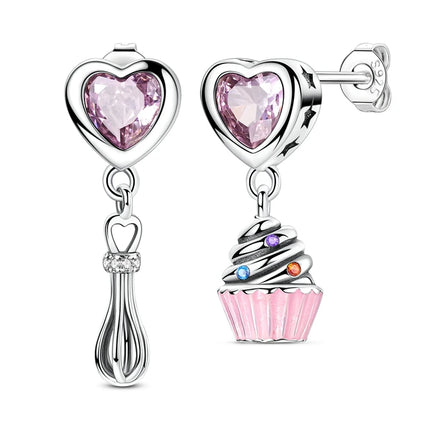 2025 New 925 Sterling Silver Earrings Simple Bow Strawberry Butterfly Hoop Stud Earrings for Wedding Party Women Jewelry Girls