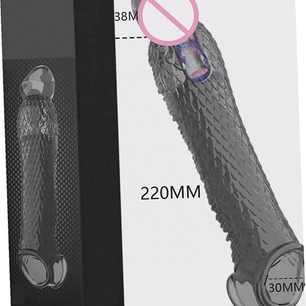 Premium Silicone Penis Sleeve Extender Vibrating Cock Ring High Elasticity Reusable Delay Ejaculation Sex Toys For Men Adult