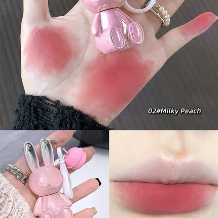 Gege Bear Pink Rabbit Velvet Matte Lip Cream Black Rabbit Water light lip glaze matte mirror pendant lipstick lip gloss