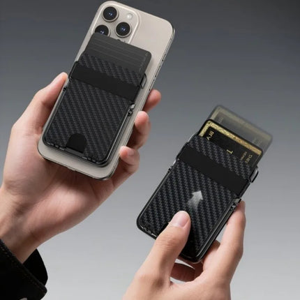Ultra-Thin Magnetic Phone Holder with Multi-Functional Wallet Portable Double-sided Magnetic Stand with Anti-lost Hook and Strap