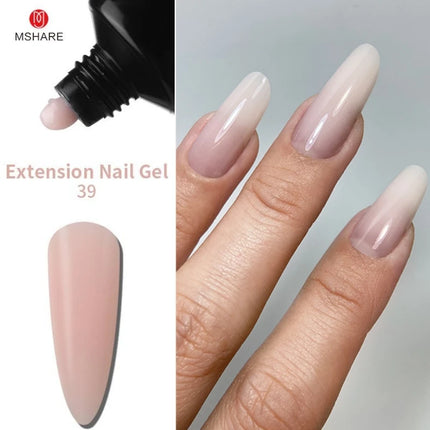 MSHARE Poly Nail Extension Gel TPO Hema Free Milky White Nails 60g Nail Extension Camouflage Quick Building Finger 60ml