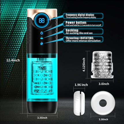Mens Automatic Sucking Masturbator 9 Model Rotating Thrusting Vibration Penis Trainer Glans Cock Blowjob Stimulator Male Sex Toy