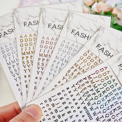 Letter Nail Art Stickers 12 Sheets / Stickers Lettres Ongles