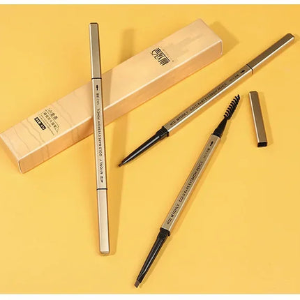 Gold Bar Double Ended Eyebrow Pencil - Ultra Fine 0.5mm Triangle Tip Waterproof & Smudge-proof for 3D Natural Brows