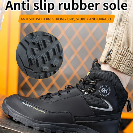 Construction Safety Shoes Men Waterproof Work Boots Anti-smash Steel Toe Shoes Puncture-Proof Indestructible Shoes Safety Shoes