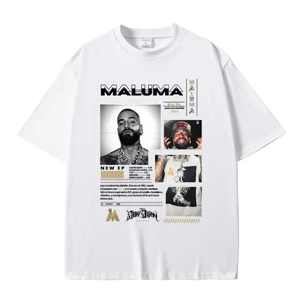 Singer Maluma Music Album Cover T Shirts Men Women Casual Tshirt Men's Fashion T-shirts Hip Hop Rap Streetwear