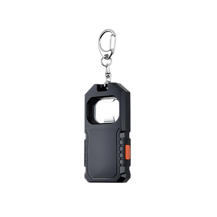 Portable Keychain Mini Flashlight USB C Rechargeable LED Emergency Charging Light Camping Walking Pocket Lamp With Bottle Opener