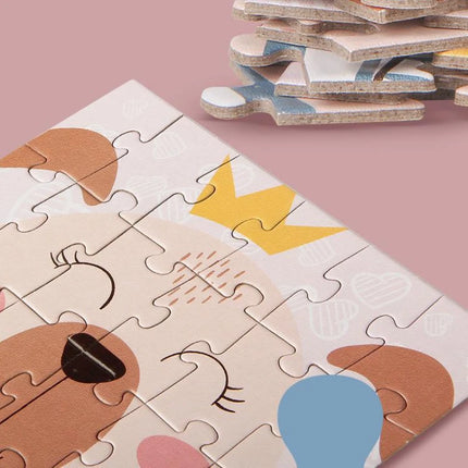 Mini 24 Pieces Kids Paper Puzzle Children Petit Puzzle Early Education Toys Intellectual Toy 3 Years Old English Packaging