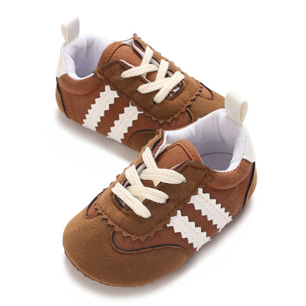 Fashion color blocking casual shoes Baby First Walkers 0-18M newborn children's canvas sports shoes soft soled baby shoes
