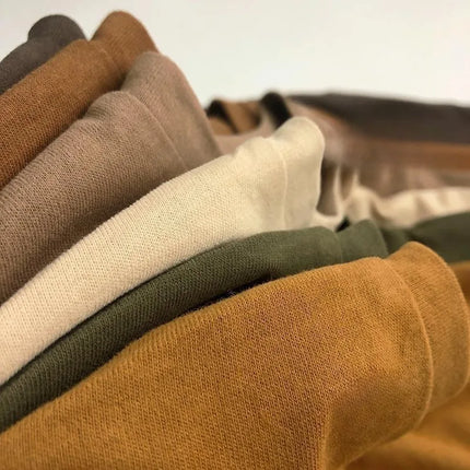 1-7Y Kids Cotton Shirt Solid Caramel Coffee Color Children's 2025 Autumn New Boys Girls Cotton Stylish Long Sleeved T-shirt