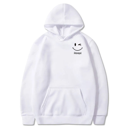 New Smiley Face Fun and Fashionable Couple Hooded Sweatshirt, Loose and Casual Hooded Sweatshirt, Running Sports Coat