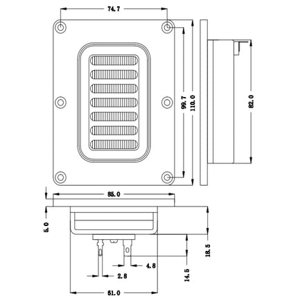 1PC 4Ohm 60W High Power AMT Air Motion Tweeter Transducer Transformer Ribbon Speaker Full Middle Range Horn Planar Driver