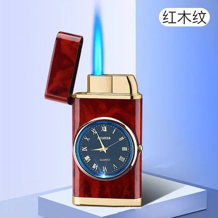 Rocker Arm Watch Metal Unusual Gas Lighters Jet Butane Torch Lighter Windproof Cigarette Cigar Lighter Gadgets for Men