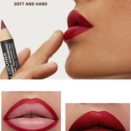 6 PCS/SET Ultra-Fine Wood Lip Liner Set - Nude Brown Collection, Velvet Matte Long Lasting Waterproof 18 Colors Lip Combo