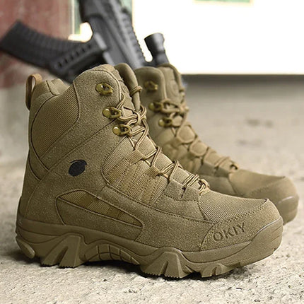 2024 Fashion Men's Desert Combat Boots Outdoor Leather Hiking Shoes Men Hunting Work Safty Boots Men's Short Boots ankle boots