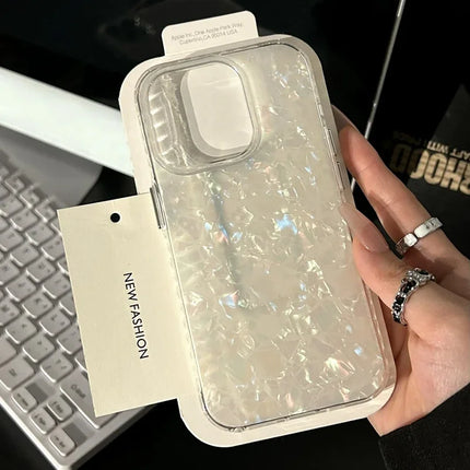 Luxury Shell Pattern Laser Phone Case For iPhone 11 12 13 14 15 16 17 Pro Max Plus Air IMD Shockproof Bumper Cases Cover