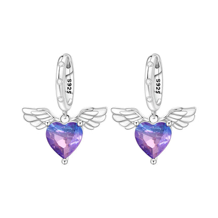 Hot Sale Original 925 Sterling Silver Zircon Pink Paw Print Earrings Heart Flower Leaf Design Women Party Jewelry Gift Ear Loops