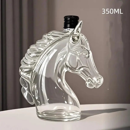 1Pc Whiskey Bottle Engraved Horse Head Shape Glass Decanter For Whiskey Bourbon Brandy Unique Liquor Bottle Gift For Lovers