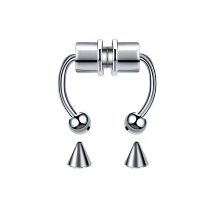Stainless Steel Fake Piercing Nose Ring Hoop Septum Non Piercing Nose Clip Rock HipHoop Magnet Fashion Punk Women Nose Hoop Ring