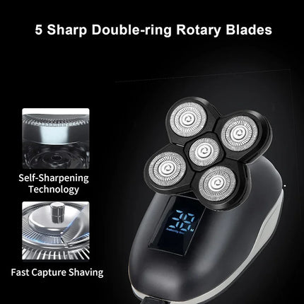 1PCS Replacement Shaver Head Electric Shaver 5D Independently 5 Cutter Floating Head Waterproof Stainless Steel Razor Blade