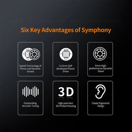 KZ Symphony Hybrid  Self-developed Planar Driver 6mm Highsets-performance Dynamic Driver Earphones HIFI DJ Gaming Headsets