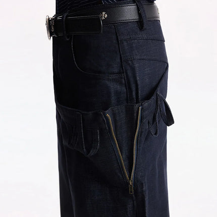Irregular Fashion Design Baggy Jeans Men Women Streetwear Hip Hop Loose Casual Wide Leg Denim Jeans Pants Trousers
