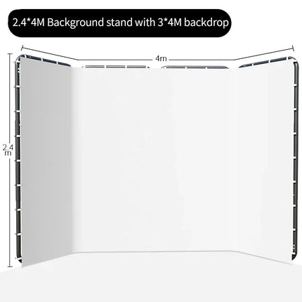 2.4x4m Background Frame Green Screen Wall Foldable For Tiktok Live Photo Studio Kit Chromakey Green Screen Frame