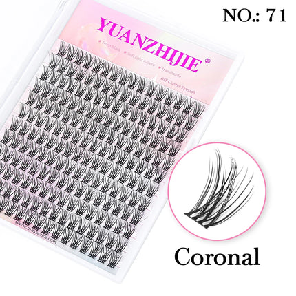 Mix Color 144 Russian Volume YUANZHIJIE False Eyelashes Natural Soft DIY Cluster Segment Lashes Cute Deer Rainbow Eyelashes