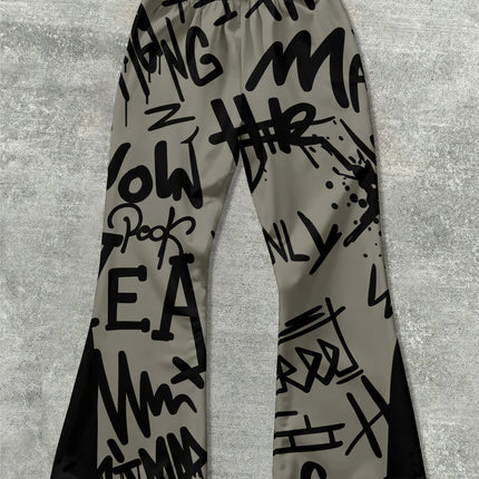 Y2k Flared Pants Men Loose 3D Print Trousers Casual Sweatpants Mid Waist Sporty Female Clothes Streetwear Hip Hop Vintage Pants