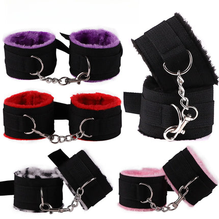 Plush Adult Game BDSM Bondage Cuffs Soft Love Handcuffs Sex Ankle Restraint Couple Role Play Adult Intimacy Gift Couple Sex Toy