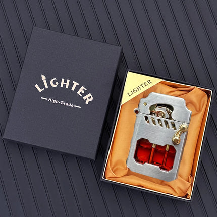 2026 Zorro Fuel Lighter New Creative Metal Windproof Cigarette Lighter Transparent Super Large Capacity High-end Men's Gift