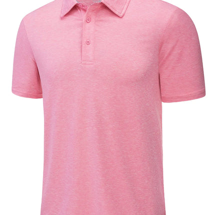 TACVASEN Summer Polo T-shirts Mens Casual Short Sleeve Shirts 3 Buttons Down Quick Dry Breathable Golf Fishing Pullover Workwear