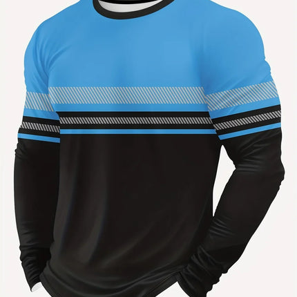 Men's 3D Printed New Secure Logo Color Blocking Design Long-Sleeved T-Shir Fashion Spring Daily Casual Work Wear Men's T-Shirts