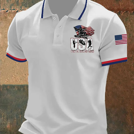 2026 Model Men's Casual Polo Shirt - Comfortable and Breathable, 3D Printed Design, Suitable for All Seasons.