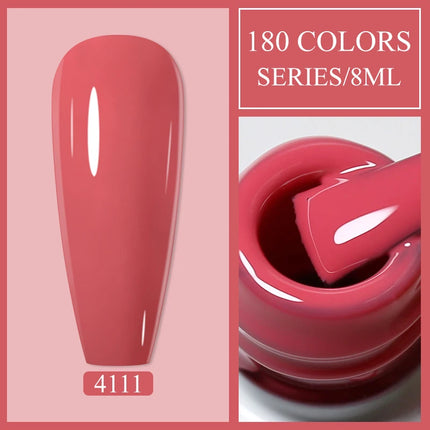 Parkson 8ml HEMA TPO FREE Color Gel Nail Polish Nude Pink Red Green Collection Nail Gel Polish Glitter Soak Off UV LED Gel