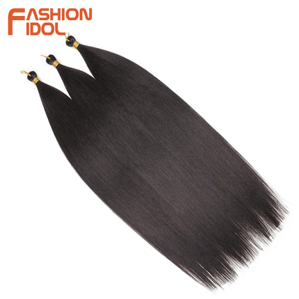 FASHION IDOL 28inch 300g/3Pcs Ariel Straight Pony Hair Crochet Braids Hair Synthetic Braiding Hair Soft Crochet Hair Extensions