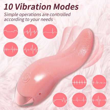 Heating Tongue Licking Vibrator G spot Clitoral Stimulator Mini Clit Sex Toys for Women Rechargeable Nipple Female Masturbator