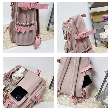 Fashion Girls Backpack New Large Capacity Korean Style Women Backpacks Cute Student School Backpack Versatile Women's Bag